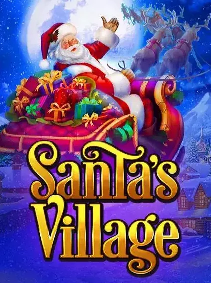 Decorative casino game artwork for Luck Leopard: Santas Village